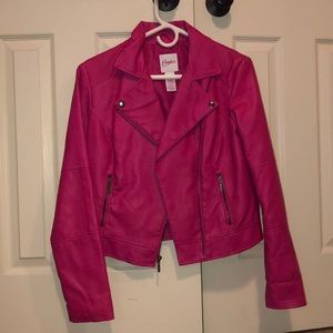 Pink leather jacket